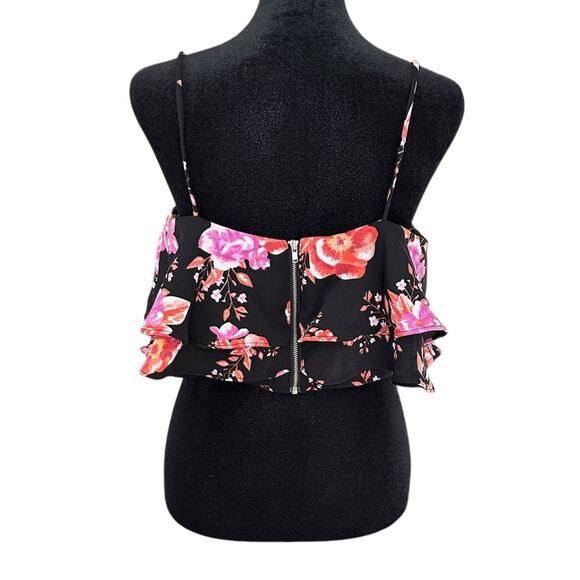 2/$25 Tularosa Cullen Crop Top Flutter Black Floral Festival Coachella Feminine - Picture 7 of 12